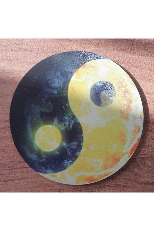 Ying Yang Ahşap Bardak Altlığı (6 Adet)