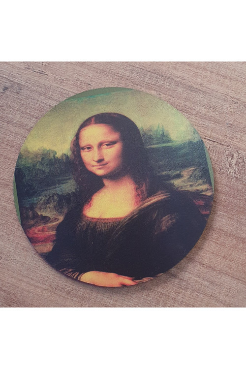Mona Lisa Ahşap Bardak Altlığı (6 Adet)
