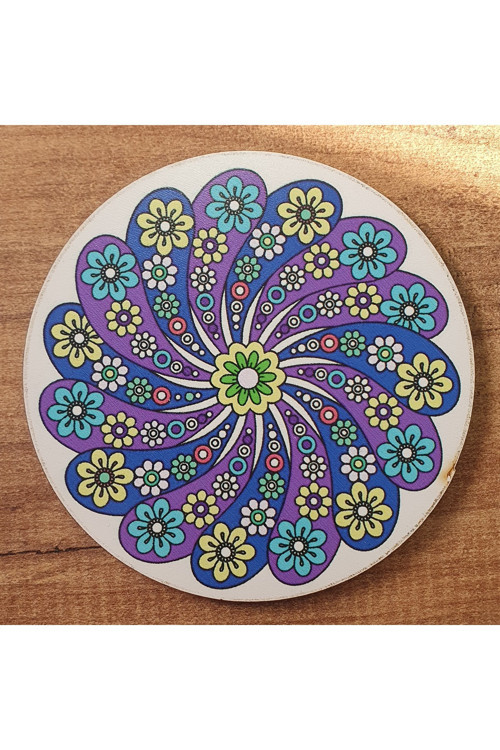 Çini Desenli Ahşap Bardak Altlığı (6 Adet)