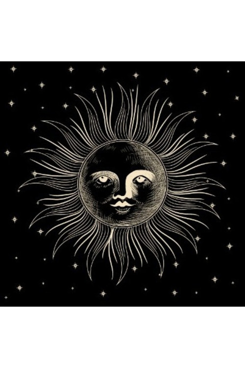 Astroloji Sun Tarot Sunak Bezi - Tarot Örtüsü 75X75 Cm