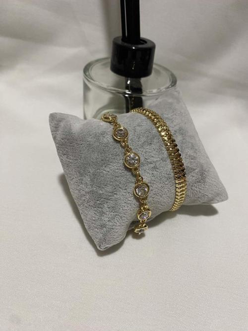 Kadın Altın Kaplama Kombin Bileklik Seti