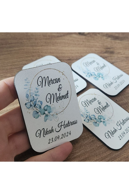 Nikah Düğün Nişan Söz Hatıra Hediyelik Ahşap Magnet 25 Adet