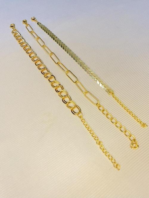 Kadın Altın Kaplama Saat Yanı Zincir Bileklik