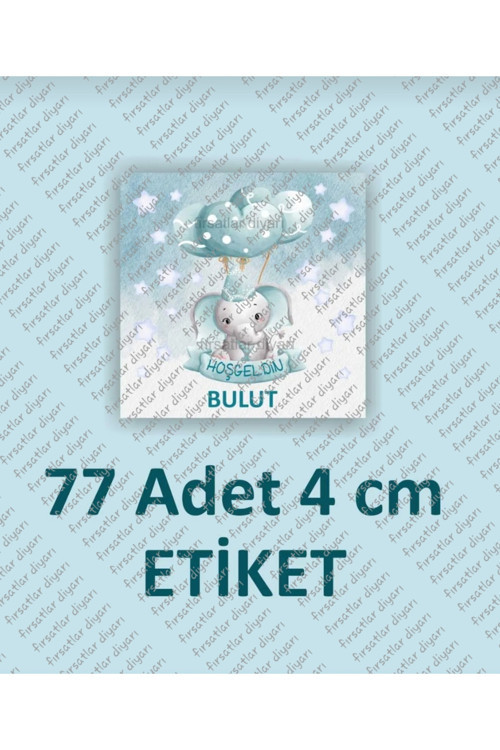 Isme Özel Hoşgeldin Bebek Etiketi Baby Shower Doğum Günü Hediyelik Etiket Sticker - Kare Şeklinde