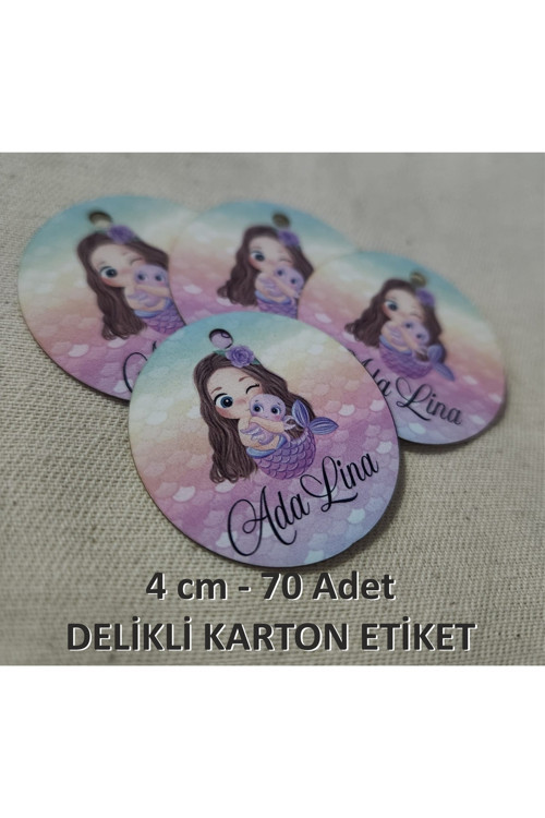 Kalın Delikli Karton Etiket Hoşgeldin Bebek Doğum Günü Baby Shower Delikli Karton Etiket / 70 Adet