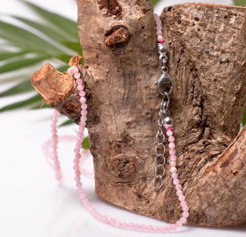 Morganit Taşı Dizi Kolye - Çok İnce