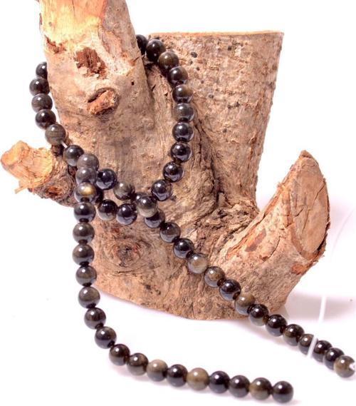 Obsidyen Taşı Dizi - 6 mm Golden Obsidyen