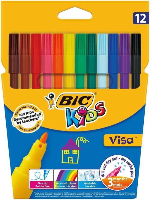 Kids Visa Keçeli Boya Kalemi 12 Renk