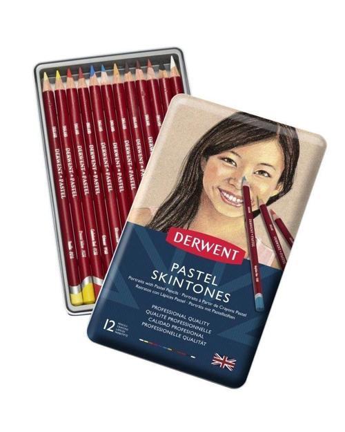 Pastel Pencil Skintones Teneke Kutu Pastel Boya Kalem Seti 12 Renk Ten Renkleri