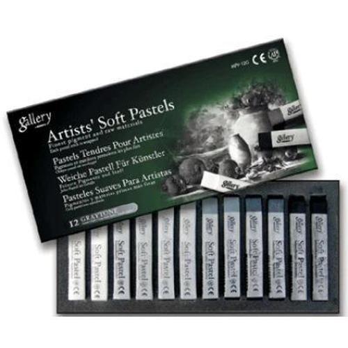 Gallery Artists' Soft Toz Pastel Boya Seti Grey Tones 12 Renk Gri Tonlar