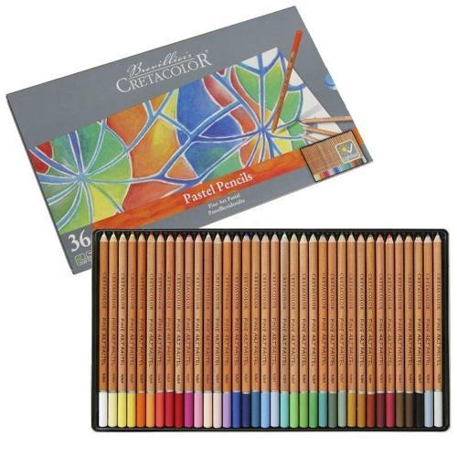 Fine Art Pastel Boya Kalemi Seti 36 Renk Metal Kutu