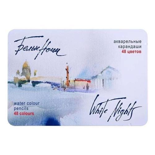 White Nights Aquarell Sulu Boya Kalemi Seti 48 Renk Metal Kutu