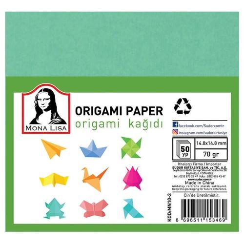 Mona Lisa Origami Kağıdı 15x15 cm. 10 Renk 50 Adet