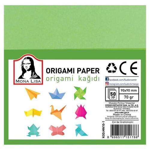 Mona Lisa Origami Kağıdı 9x9 cm. 10 Renk 50 Adet