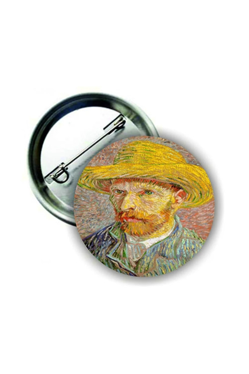 Vincent Van Gogh - Hasır Şapkalı Otoportre Ünlü Ressam Buton Rozet