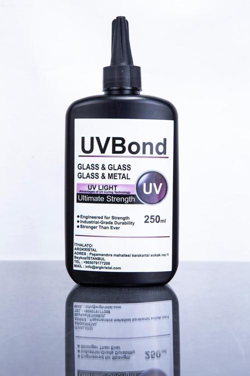 Uvbond Endüstriyel Uv Yapıştırıcı – 250 Ml | Cam & Metal, Cam & Cam | Ultra Güçlü 5 Sn Kürleşme