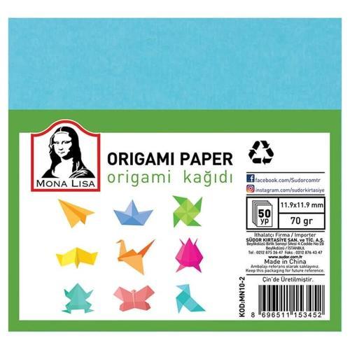 Mona Lisa Origami Kağıdı 12x12 cm. 10 Renk 50 Adet