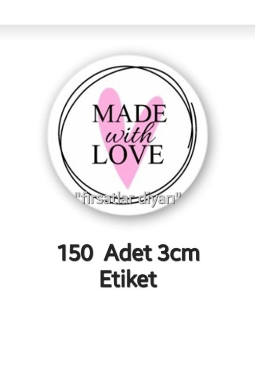 Kargo Paketkeme Etiket Sticker Made With Love - 150 Adet