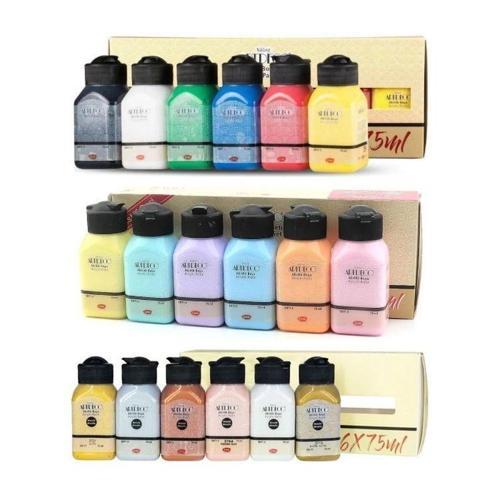 Akrilik Boya Seti 18 Renk x 75 ml. Canlı,Pastel ve Metalik Renkler