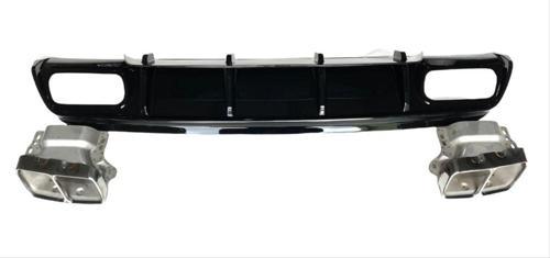 Mercedes W176 16-18 A45 Uyumlu Difüzör & Egzoz Seti (Parlak Siyah) - Silver Egzoz İle (Amg Paket İçin)