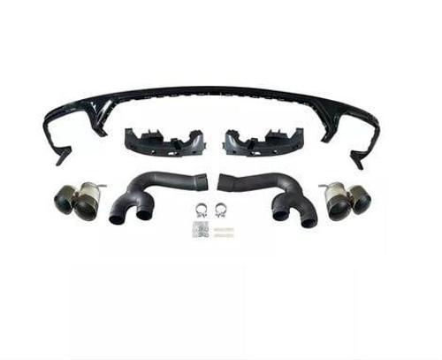 Audi Q8 2019+ İçin Uyumlu SQ8 Difüzör & Siyah Egzoz Seti (Sline ve Sq8 ile Uyumlu)