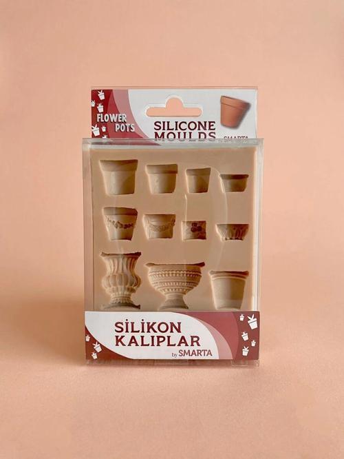 Silicone Moulds Silikon Epoksi ve Polimer Kil Kalıbı FLOWER POTS