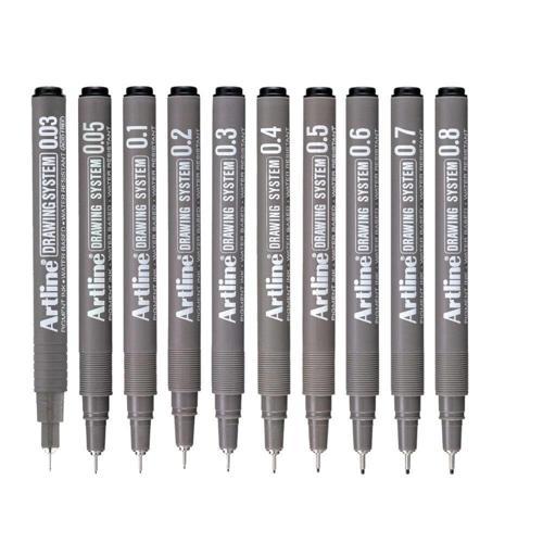 Drawing System Teknik Çizim Kalemi Seti 10'lu