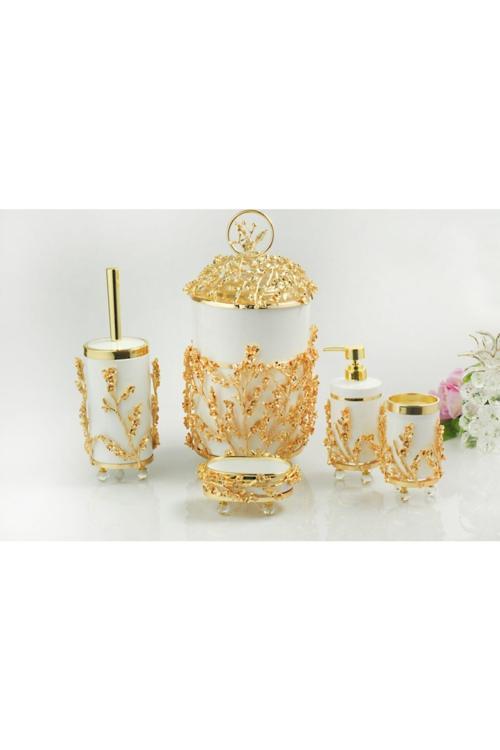 Lux Çok Çiçekli Pirinç Banyo Set