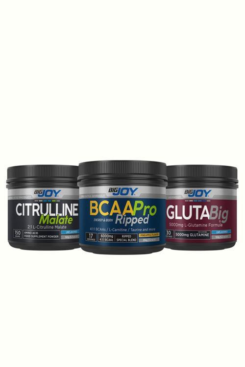 Citrulline( Sitrulline ) Malate 150Gr+ Bcaa Ripped Ananas 204Gr+Glutabig( Glutamin ) 150Gr