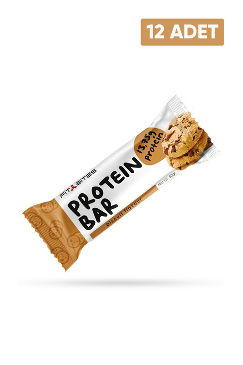Protein Bar 50 Gram X 12 Adet - Biscuit (Bisküvi Aromalı)