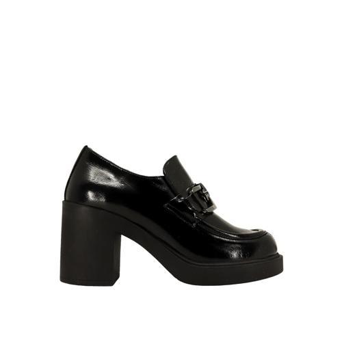 ni 26101803R  Rugan Deri Kadın Topuklu Loafer Ayakkabı