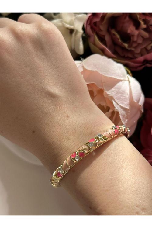 Nar Çiçeği Mineli Kelepçe Bileklik