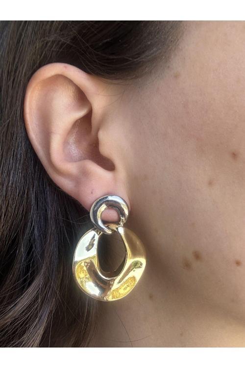 Çift Renk Halka Küpe