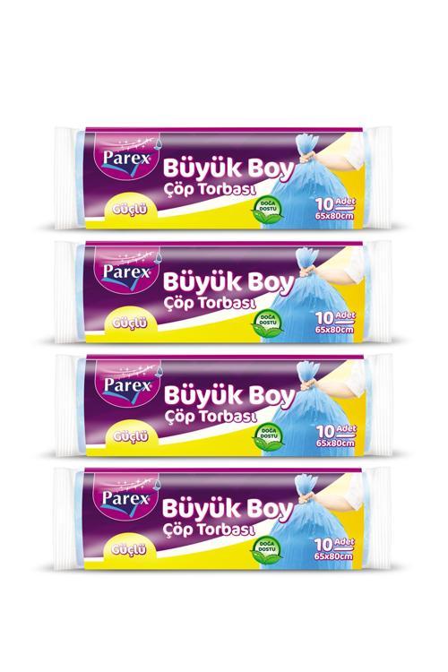 Güçlü Çöp Torbası Büyük Boy 10'lu 65 x 80 cm 4 Paket