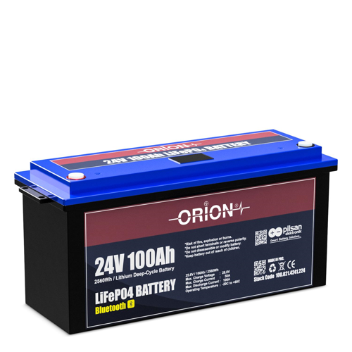 ORION AKÜ LIFEPO4 24100B 24V 100AH BLUETOOTH EKRANLI