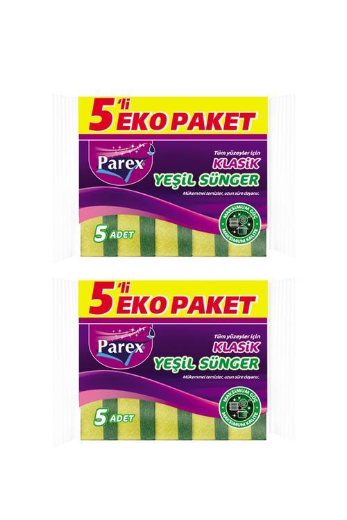 Klasik Yeşil Sünger Düz 5'li Paket İkili Set