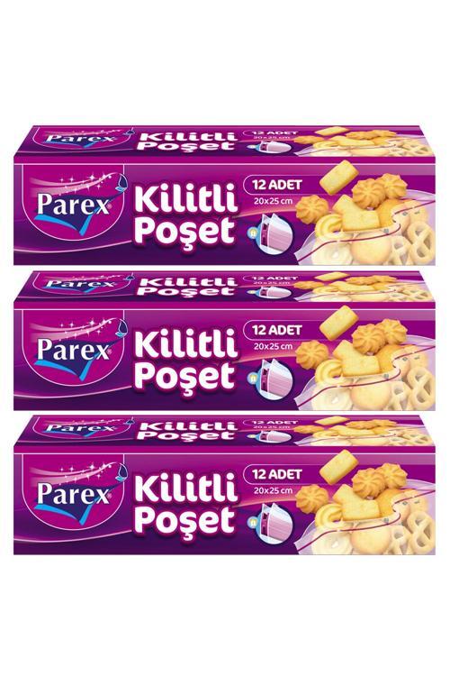 Kilitli Buzdolabı Poşeti Küçük Boy 12'li 20 x 25 cm Üçlü Set