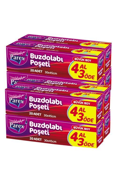 Buzdolabı Poşeti Büyük Boy 4 Al 3 Öde (4*20) 30 x 45 cm İkili Set