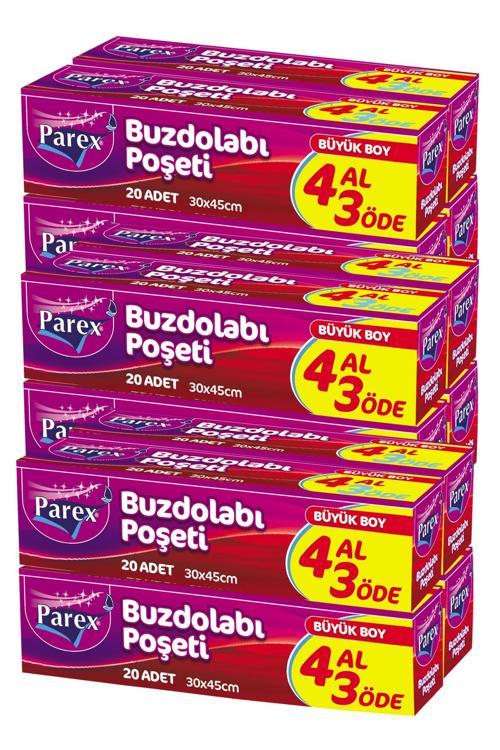 Buzdolabı Poşeti Büyük Boy 4 Al 3 Öde (4*20) 30 x 45 cm Üçlü Set
