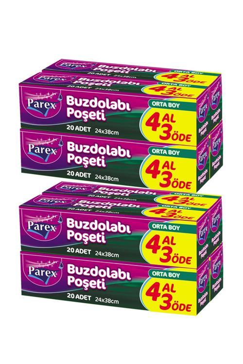 Buzdolabı Poşeti Orta Boy 4 Al 3 Öde (4*20) 24 x 38 cm İkili Set