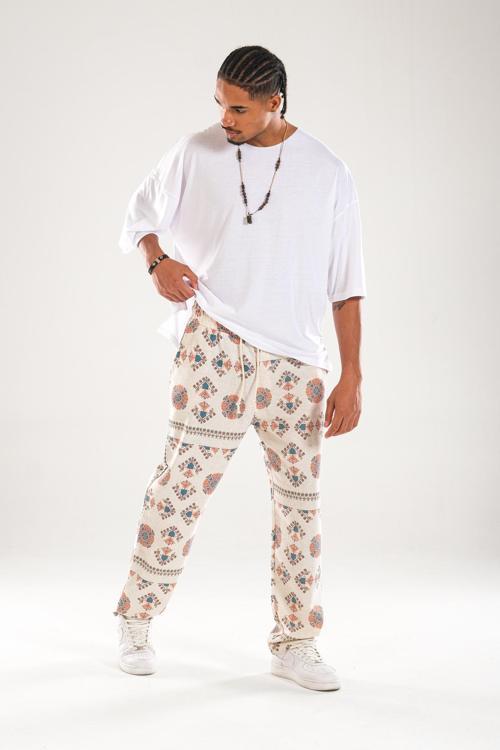 Etnik Desenli Baggy Pantolon