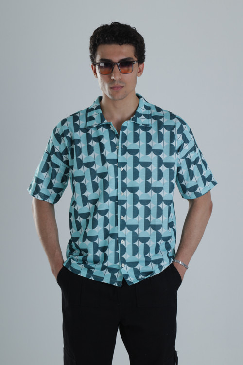 Erkek Küre Desenli Hawai Gömlek