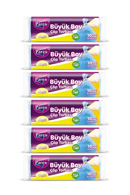 Güçlü Çöp Torbası Büyük Boy 10'lu 65 x 80 cm 6 Paket
