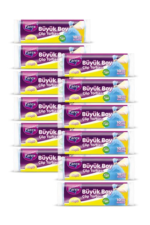 Güçlü Çöp Torbası Büyük Boy 10'lu 65 x 80 cm 12 Paket