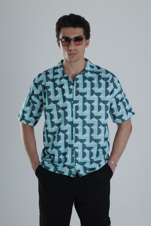 Erkek Küre Desenli Hawai Gömlek