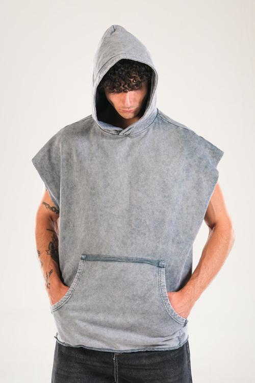 Premium Kapüşonlu Gri Sweat