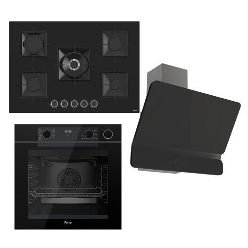 STEAMART-FRYART  Serisi Siyah Set (SS035 + QEP64CS +D080 ) - Emaye Izgara