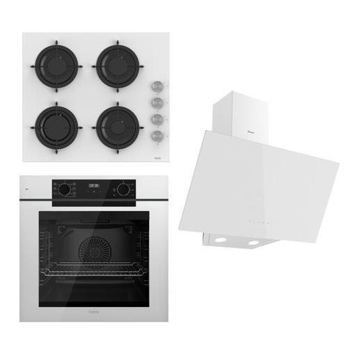 STEAMART-FRYART Serisi Beyaz Set (CS206 + QEP63CB +D078 ) - Emaye Izgara