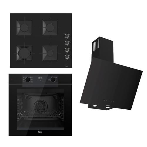 FRYART-SILENTART Serisi Siyah Set (SS205 + QEP63CS +D077-SA ) - Emaye Izgara