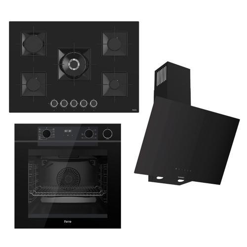 STEAMART-FRYART-SILENTART Serisi Siyah Set (SS035 + QEP64CS +D077-SA ) - Emaye Izgara